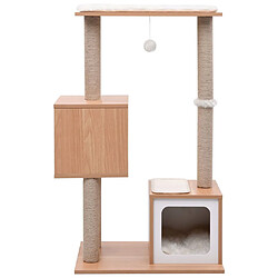 Helloshop26 Arbre à chat meuble tour grimper jouet grattage grattoir escalade plateforme avec tapis à gratter en sisal 104 cm marron 02_0022731