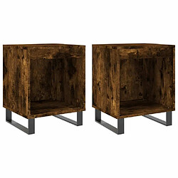 Maison Chic Lot de 2 Tables de chevet - Tables de Nuit chêne fumé 40x35x50 cm bois ingénierie