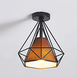 Stoex Retro Plafonnier Industrielle Cage en forme Diamant en Métal Fer Lustre Suspension Luminaire pour Salon Salle Chambre Décorer Maison Cuisine - Brun