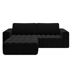 NC Canapé d'angle gauche convertible Clovis Velours Noir