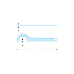 Facom Clé à ergots 4mm articulée capacité de 35 à 50mm