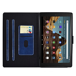 Etui en PU magnétique avec support et porte-carte pour votre Amazon Fire HD 10 (2015)/(2017)/(2019) - bleu