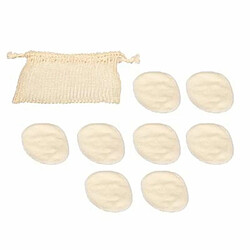 Lot de 8 Cotons Démaquillants Lavable 13cm Naturel