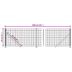 vidaXL Clôture en treillis métallique avec bride vert 0,8x10 m pas cher