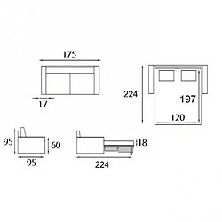 Acheter Inside 75 Canapé lit 2-3 places MASTER convertible EXPRESS 120 cm polyuréthane Noir MATELAS 18 CM INCLUS