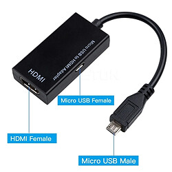 Wewoo Cable Câble adaptateur micro USB vers HDMI femelle 1080P HD pour périphérique MHL Adaptateurs HDTV pour Samsung Galaxy HUAWE pas cher