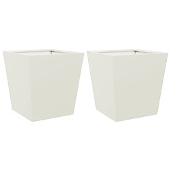 vidaXL Jardinières 2 pcs blanc 40x40x40 cm acier