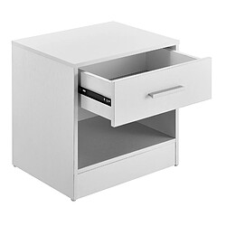 Avis Helloshop26 Table de chevet nuit tiroir aggloméré mélamine 38 cm blanc 03_0004202