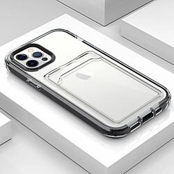 Coque en TPU anti-chute, antichoc, transparent avec porte-cartes noir pour votre Apple iPhone 13 6.1 pouces