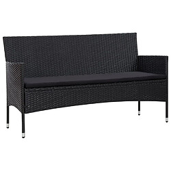 Maison Chic Salon de jardin 4 pcs + coussins - Mobilier/Meubles de jardin - Table et chaises d'extérieur Résine tressée Noir -MN45613