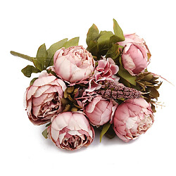 Pivoine Fleur de Soie Artificielle Bouquet de Mariage Décoration de la Maison Rose Foncé