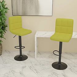 vidaXL Tabourets de bar lot de 2 vert tissu