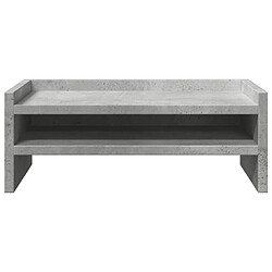 Avis vidaXL Support de moniteur gris béton 42x24x16 cm bois d'ingénierie