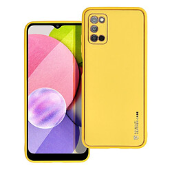 etui forcell cuir coque en cuir pour samsung galaxy a03s jaune