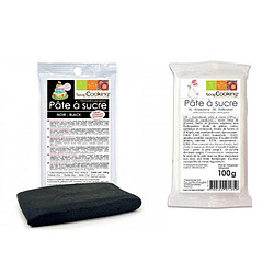 Scrapcooking Pâte à sucre noire 100 g & blanche 100 g