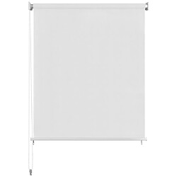 vidaXL Store roulant d'extérieur Blanc 60x140 cm PEHD