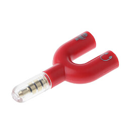 Adaptateur répartiteur de câble audio aux 3.5mm pour écouteur casque pc rouge pas cher