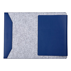 Sacoche en cuir SOYAN avec tapis de souris pour Macbook Air 13.3 pouces / Pro 13.3 pouces - Bleu