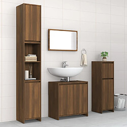 vidaXL Ensemble de meubles de salle de bain 4 pcs Chêne marron