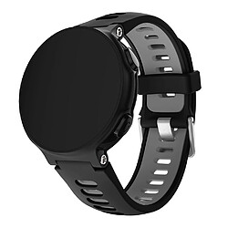 Bracelet en silicone deux tons noir/gris pour votre Garmin Forerunner 220/230/235/620/630/F735XT