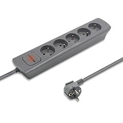 Power strip 5 sockets, 1.8m, Grey