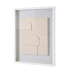 Acheter Pegane Tableau vitrine, sculpté en bois beige avec cadre coloris blanc - Longueur 80 x Profondeur 5 x Hauteur 60 cm