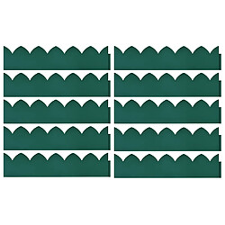 vidaXL Bordures de jardin 10 pcs Vert 65x15 cm PP