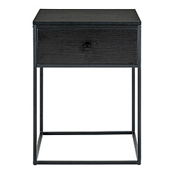 House Nordic Table d'appoint avec tiroir noir 40 x 40 x 55 cm