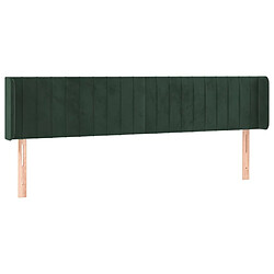 vidaXL Tête de lit avec oreilles Vert foncé 203x16x78/88 cm Velours