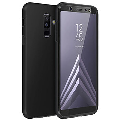 Avizar Coque Galaxy A6 Plus Protection Silicone + Arrière Polycarbonate - noir