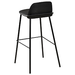 Beliani Tabouret de bar Set de 4 Noir MORA pas cher