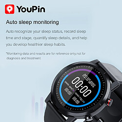 Acheter Universal Montre d'exercice, fréquence cardiaque, moniteur de sommeil, support imperméable IP68, IOS, Android, Xiaomiyoupin | Smartwatch (noir)