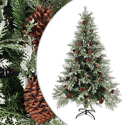 vidaXL Sapin de Noël avec pommes de pin Vert et blanc 120 cm PVC et PE