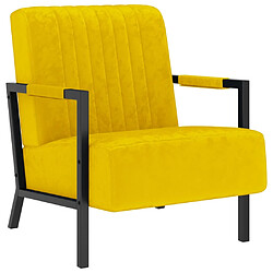 vidaXL Fauteuil jaune moutarde velours