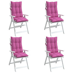 Avis vidaXL Coussins de chaise à dossier haut lot de 4 rose tissu oxford