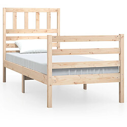 vidaXL Cadre de lit sans matelas 90x190 cm bois massif