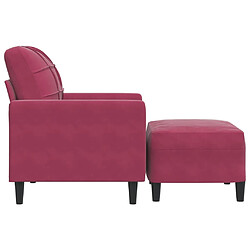 Avis vidaXL Fauteuil avec repose-pied Rouge bordeaux 60 cm Velours