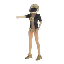 1:64 Scène Casque Fille Scénario Modèle Ensemble Pour Enfants Jouet Groupe Noir pas cher