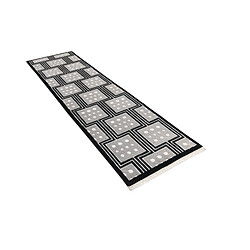 Vidal Tapis de couloir en laine 297x79 noir Darya