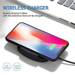 Acheter Wewoo Chargeur sans fil noir pour iPhone, Galaxy, Huawei, Xiaomi, LG, HTC et autres téléphones intelligents standard QI QK11 10W ABS + PC rapide sans fil,