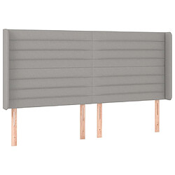 Avis Maison Chic Tête de lit scandinave à LED,meuble de chambre Gris clair 163x16x118/128 cm Tissu -MN39192