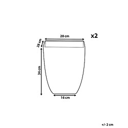 Avis Beliani Lot de 2 cache-pots effet marbre 28 x 28 x 34 cm MIRO