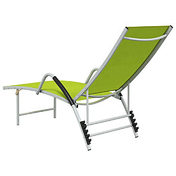 Maison Chic Chaise longue Jardin| Bain de soleil Relax | Transat Textilène et aluminium Vert -GKD88778 pas cher