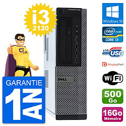 PC Dell OptiPlex 990 DT Intel i3-2120 RAM 16Go Disque Dur 500Go Windows 10 Wifi - Occasion