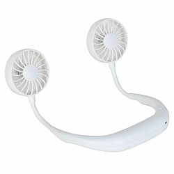 (Blanc) Mini Ventilateur de Sport Portable USB Chargeant des Ventilateurs de Cou Suspendus Muets Se Pliant pour les Voyages en Plein Air