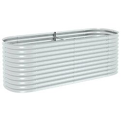 vidaXL Lit surélevé de jardin 240x80x81 cm Acier galvanisé Argenté