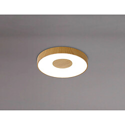 Inspired Coin Rond Plafonnier 56W LED Avec Télécommande 2700K-5000K, 2500lm, Effet Bois, 3 ans de Garantie