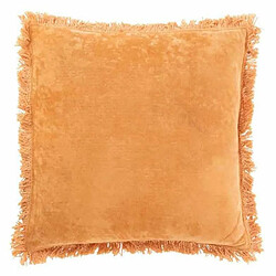 Paris Prix Coussin Déco Franges Velours 45x45cm Orange