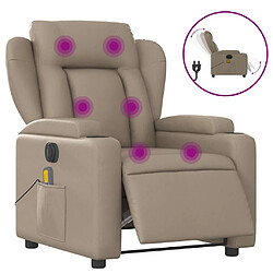 vidaXL Fauteuil de massage inclinable électrique cappuccino similicuir