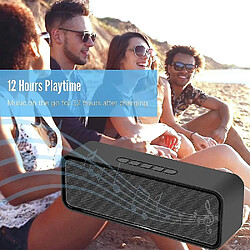 Universal Conférencier portable sans câble, haut-parleur Bluetooth 5.0 avec basse HiFi stéréo 3D, batterie de 1500mAh, durée de vie de la batterie de 12 heures (noir) pas cher